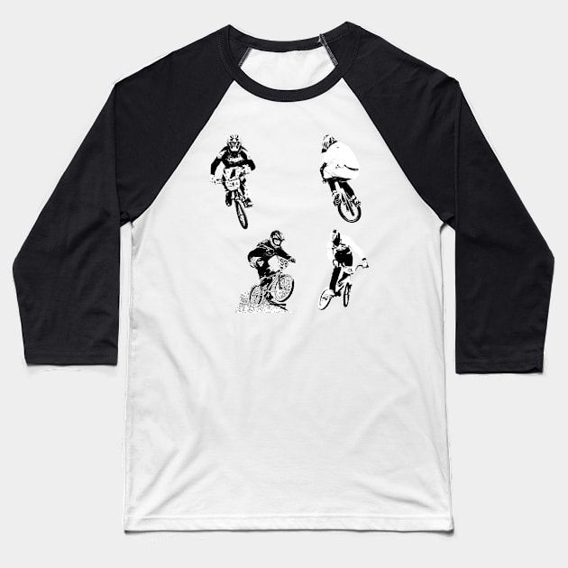 bmx rad race racing Baseball T-Shirt by rickylabellevie